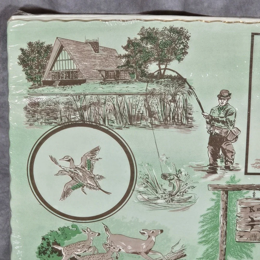Vintage K & S Game‎ Farm Paper Placemats Shiocton WI 1977 Wisconsin Tissue Mills